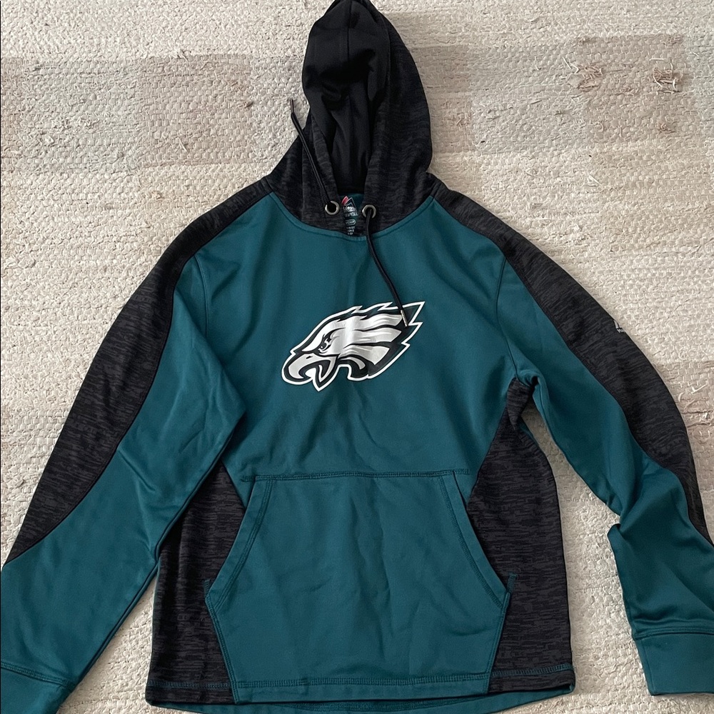 Majestic Philadelphia Eagles Hoodie size small green and black